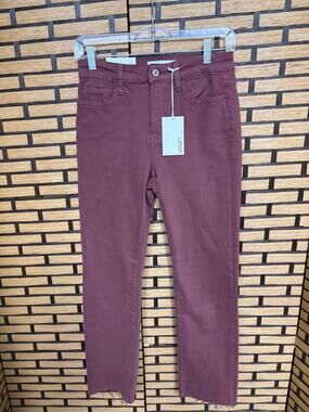 Vervet Burgundy Jeanne High Rise Stretch Slim Straight Jeans Size 26